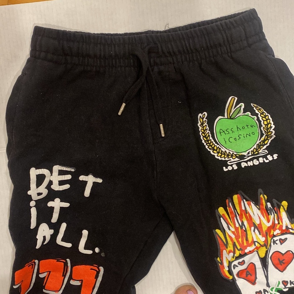 AFTER SCHOOL SPECIAL Black Graphics in neon Kids/Adults Joggers Size Small - Picture 12 of 16